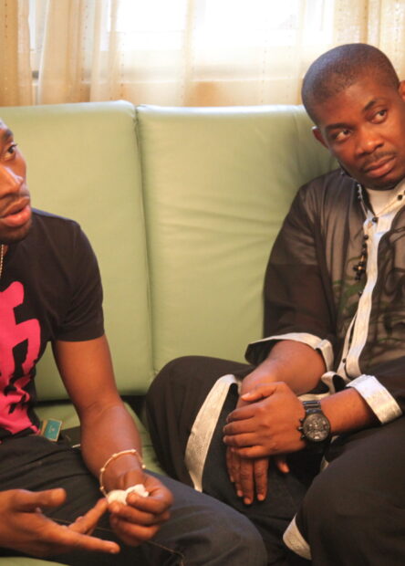 Artist, D'banj and Producer and Artist, Don Jazzy backstage at Rhythm Unplugged